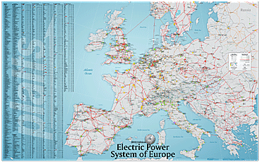 Electric Power System of Europe Map